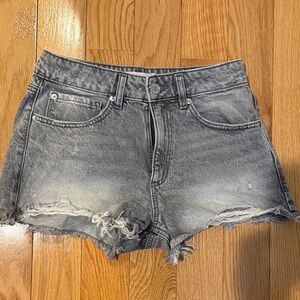 Garage Festival Distressed Gray Jean Shorts - 3